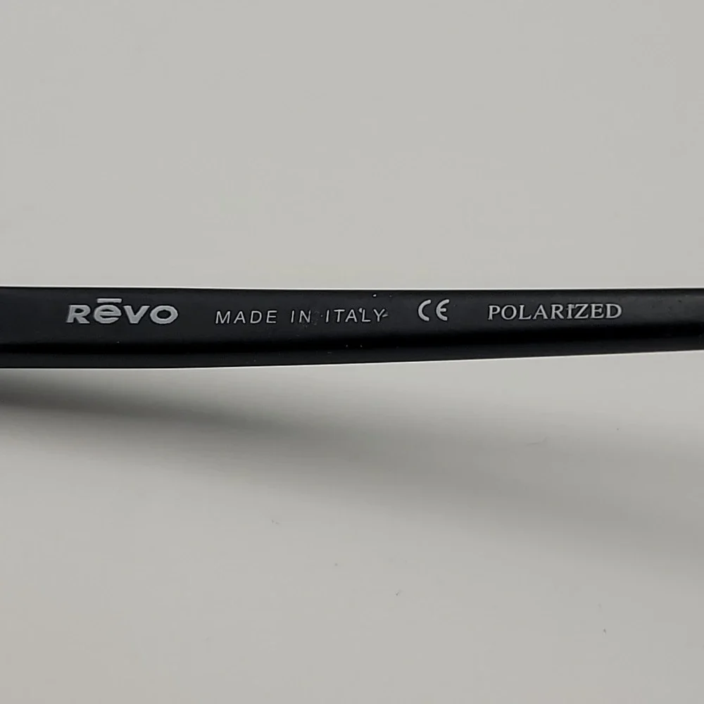 Revo RE 3005 001/62 Sunglasses Mens Black Blue Polarized Rectangular Metal Italy